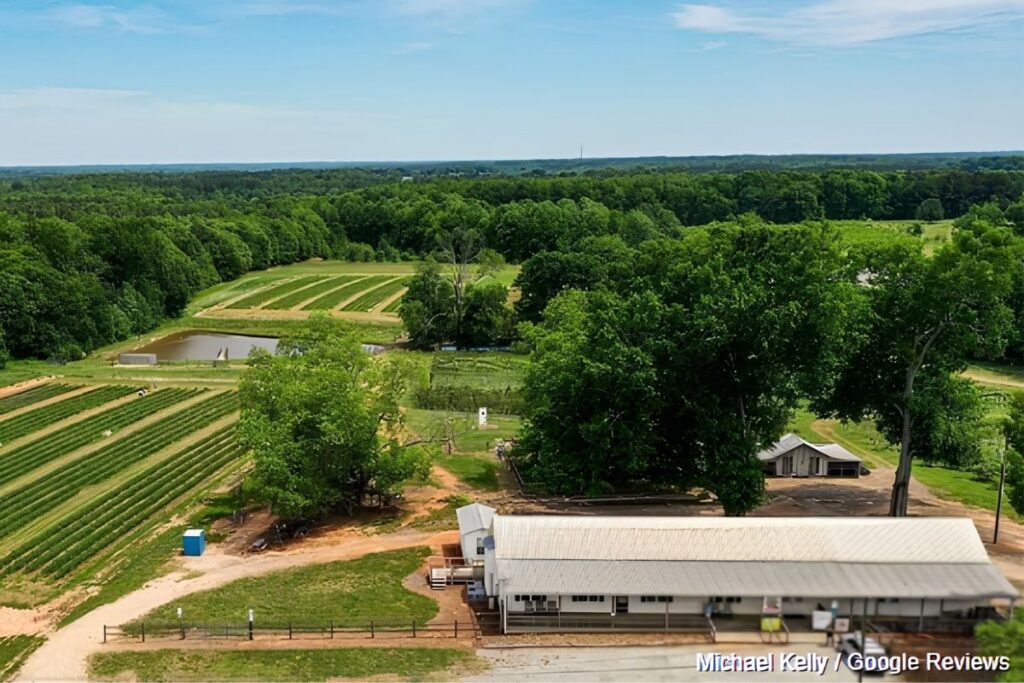 Aerial View of The Fields at Callaham Orchards